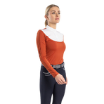 Harcour - Polo de concours manches longues femme Pannie terracotta | - Ohlala