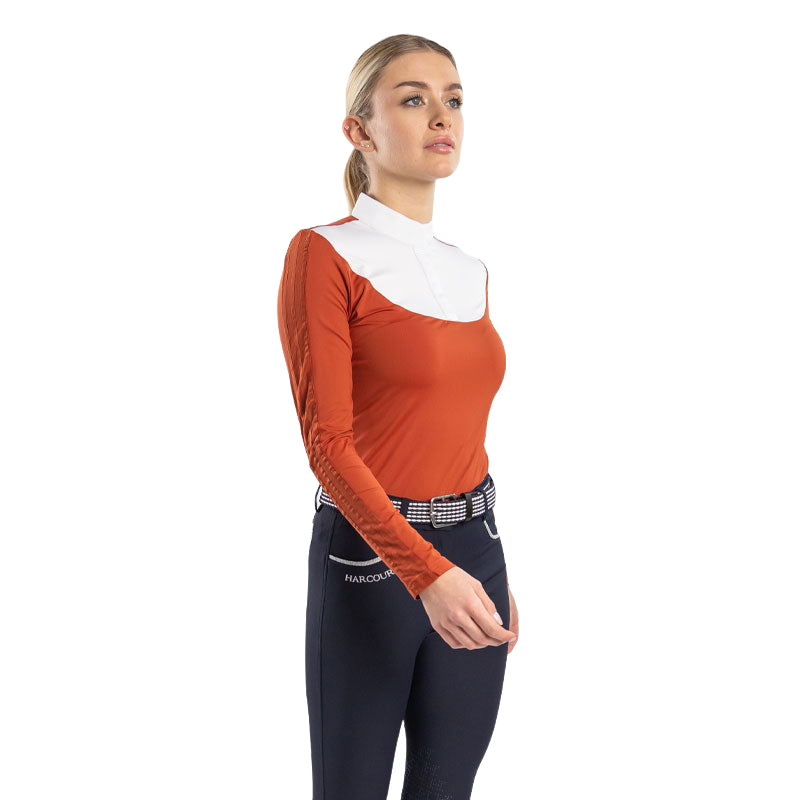 Harcour - Women's long-sleeve competition polo Pannie terracotta | - Ohlala