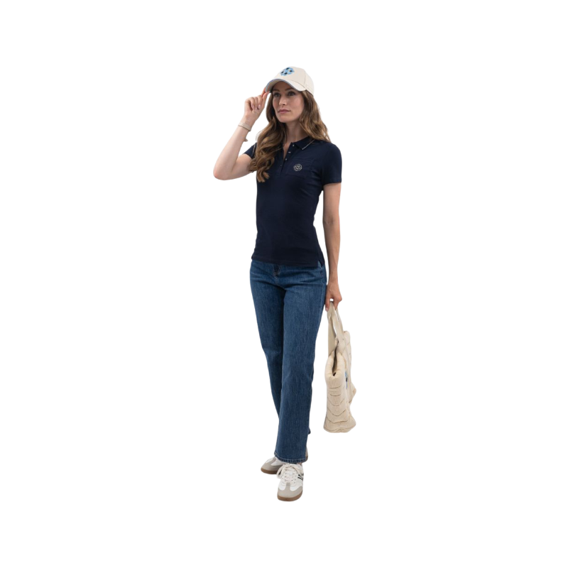 Harcour - Polo donna maniche corte Gasparine blu navy Harcour x Versailles | - Ohlala