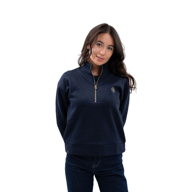 Harcour - Women's zip sweatshirt Louise navy Harcour x Versailles | - Ohlala