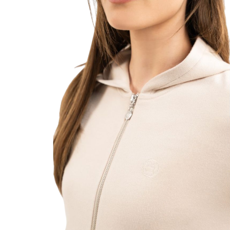Harcour - Dames zip sweater lange mouwen Amélie coquillage