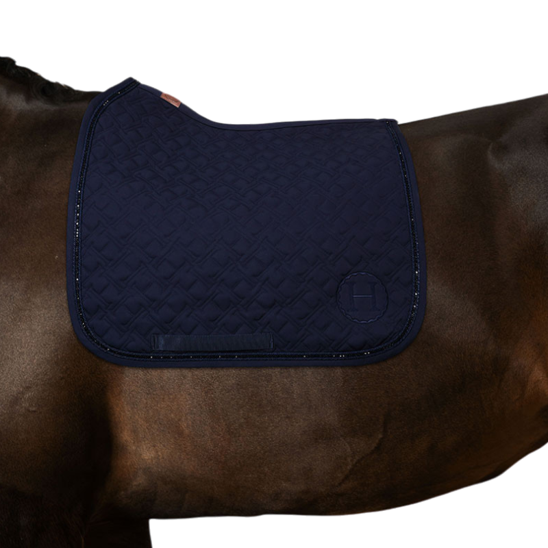 Harcour - Saphir dressage saddle pad navy | - Ohlala