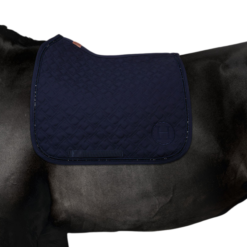 Harcour - Saphir dressage saddle pad navy | - Ohlala