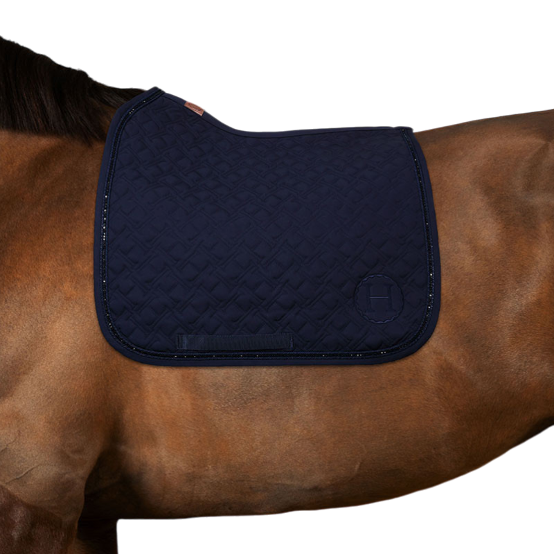 Harcour - Saphir navy dressage saddle pad | - Ohlala