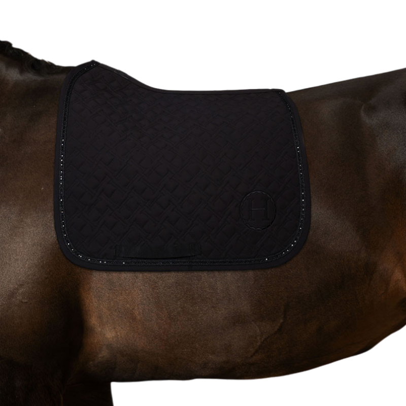 Harcour - Saphir black dressage saddle pad | - Ohlala