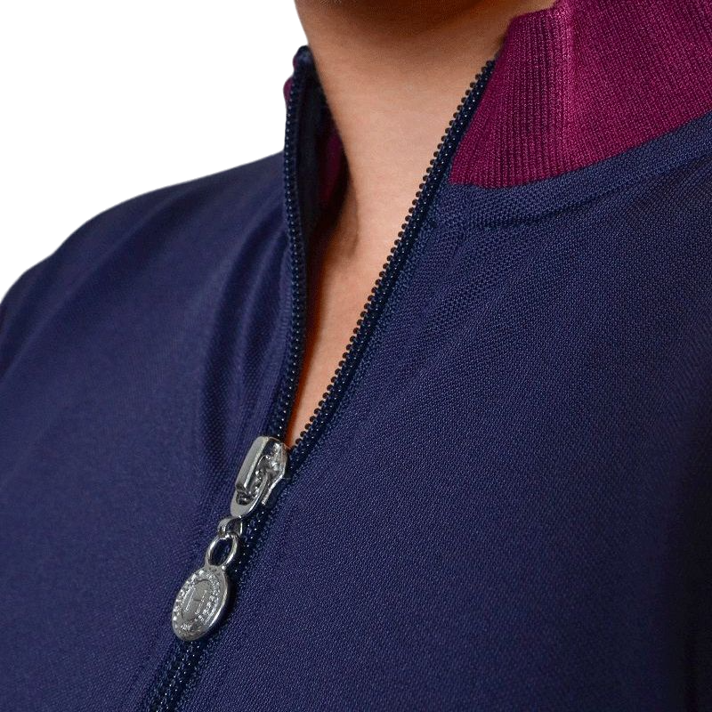 Harcour - Pepita navy women's technical polo shirt