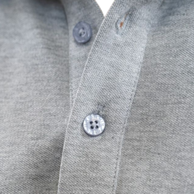 Harcour - Polo manches longues homme Malik gris chiné | - Ohlala
