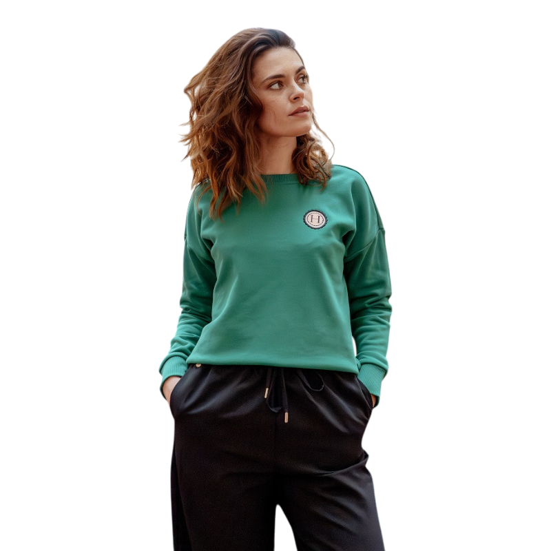 Harcour - Women's long sleeve sweatshirt Santana emerald green | - Ohlala