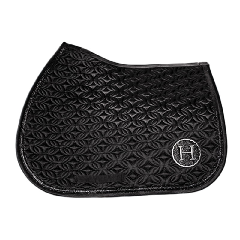 Harcour - Tapis de selle Ames Coeurs noir | - Ohlala