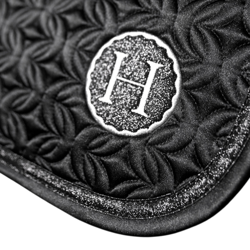 Harcour - Tapis de selle Ames Coeurs noir | - Ohlala