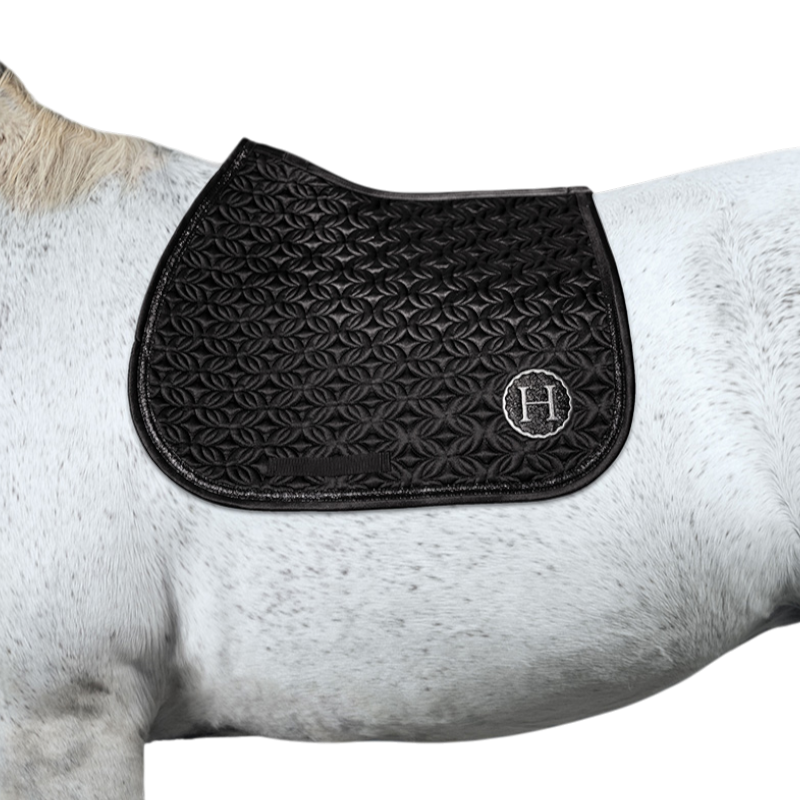 Harcour - Tapis de selle Ames Coeurs noir | - Ohlala