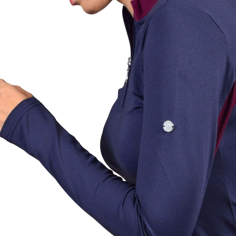 Harcour - Pepita navy women's technical polo shirt