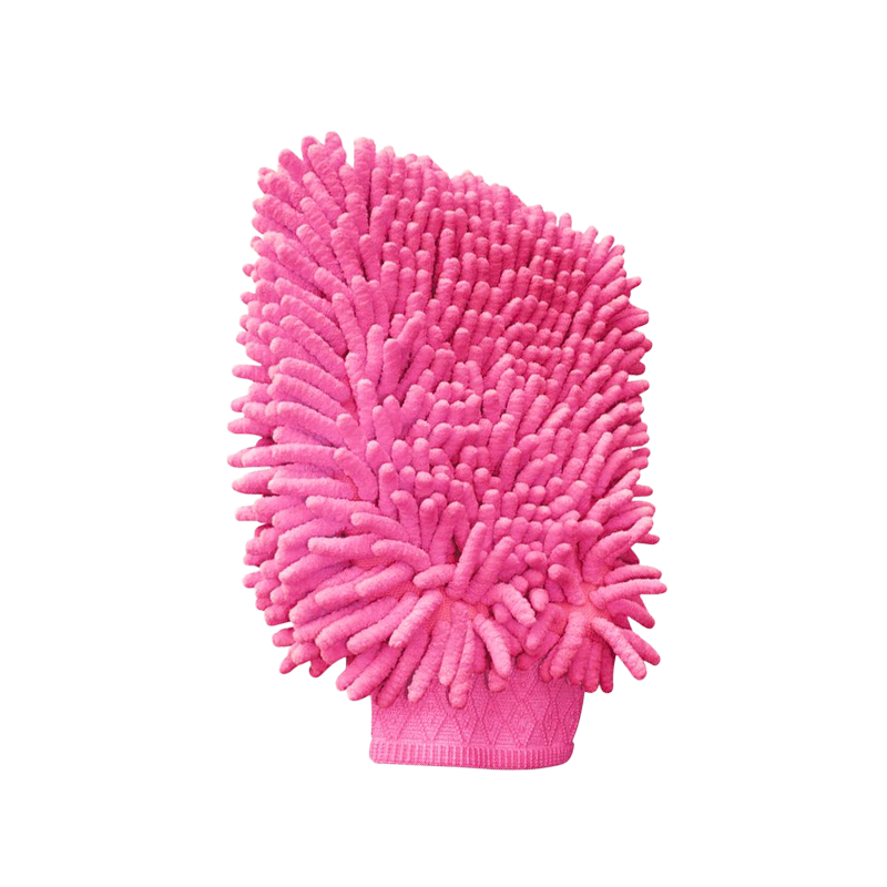 Hippotonic - Pink Chenille grooming mitt | - Ohlala