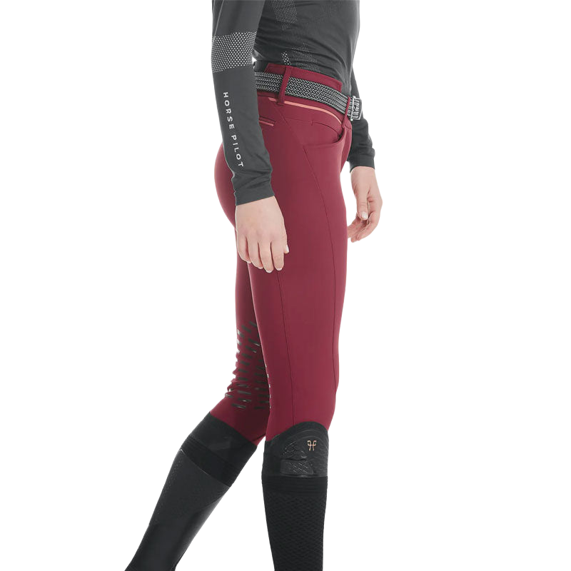 Horse Pilot - Pantalon d'équitation femme X-Design dark red | - Ohlala