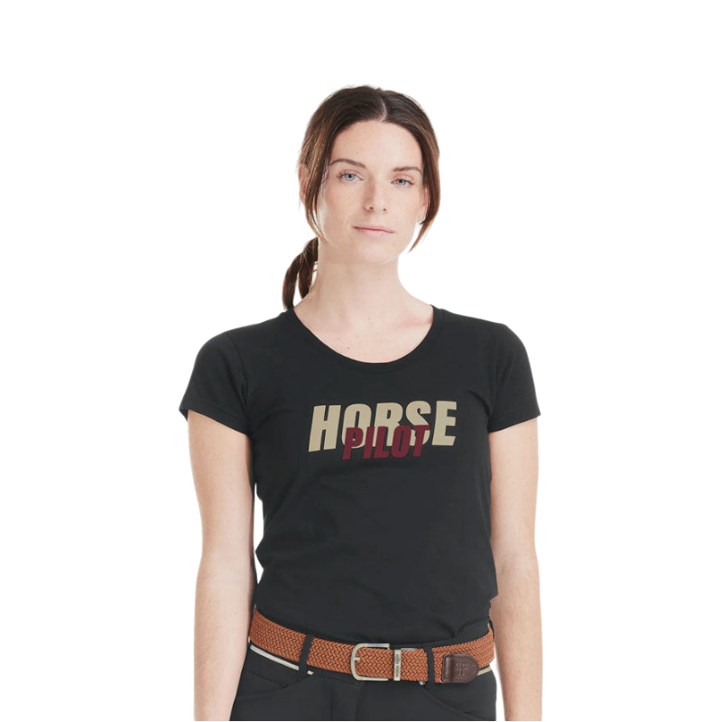Horse Pilot - レディース半袖Tシャツ Team shirt ブラック | - Ohlala