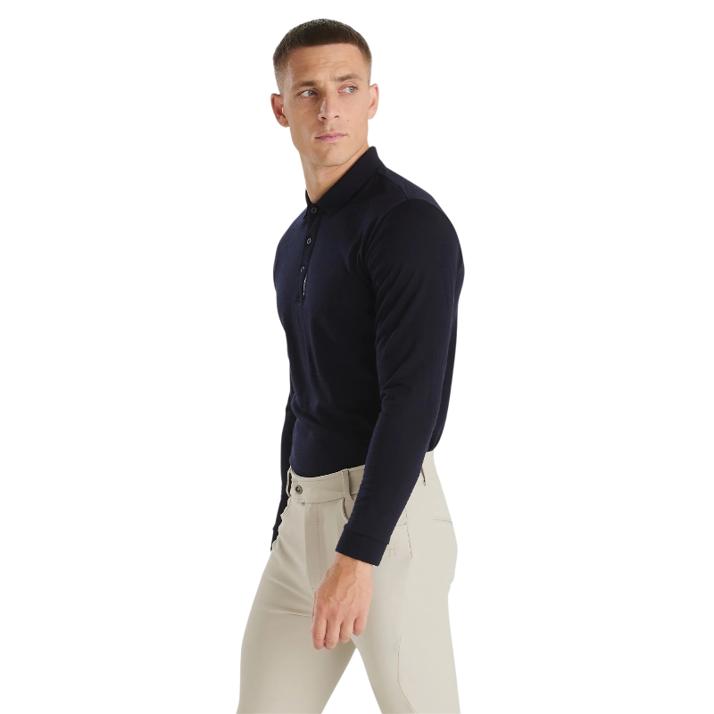 Horse Pilot - Polo de manga larga hombre Merinos dark night