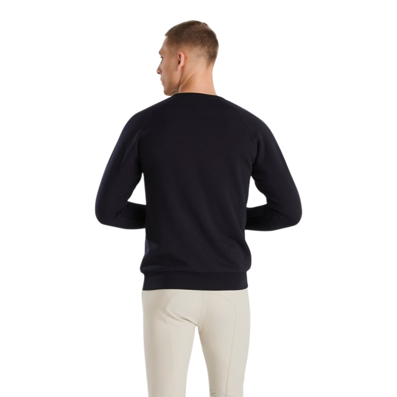 Horse Pilot - Men's Long Sleeve Merino Sweatshirt Dark Night | - Ohlala