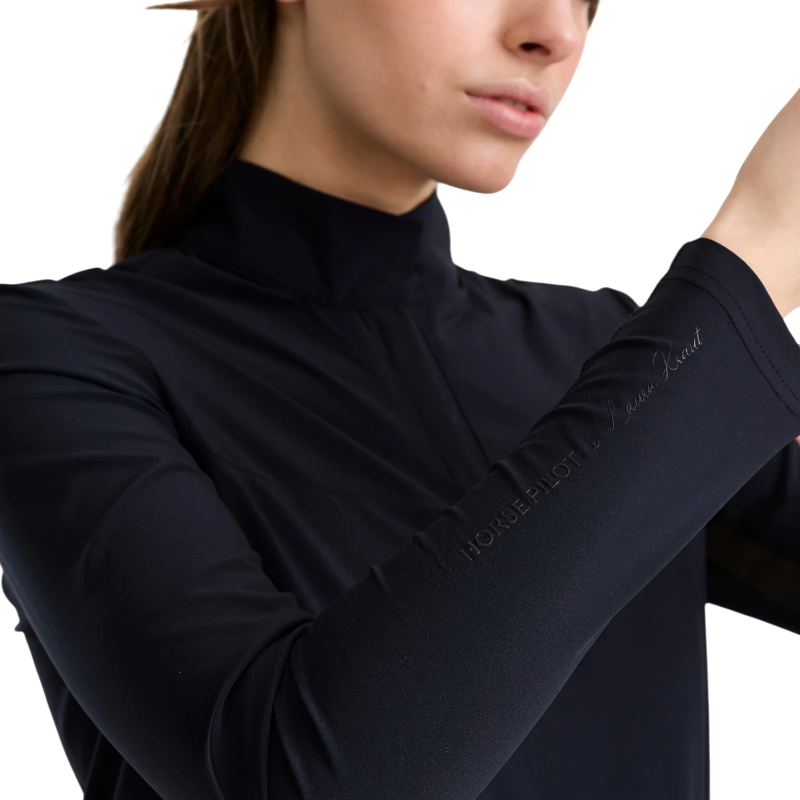 Horse Pilot - Chemise manches longues d'équitation anti-uv femme Sunrise Laura Kraut noir