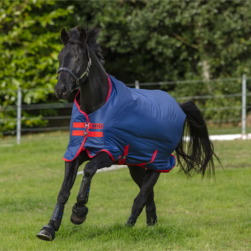 Horseware - Wodoodporna derka zewnętrzna Mio T/O Lite niebieska/czerwona 0g | - Ohlala