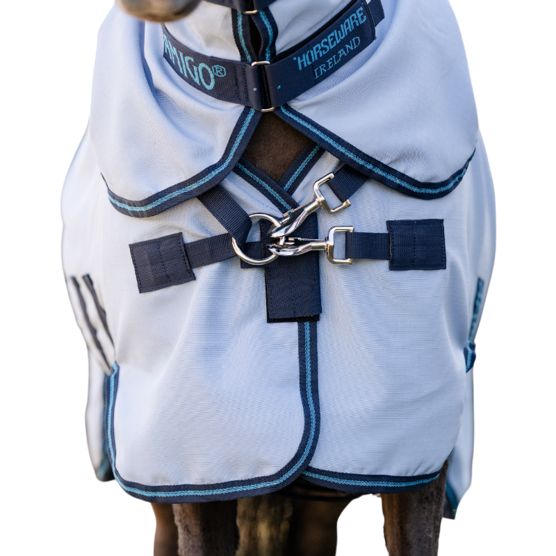Horseware - Amigo Ripstop Petite Hoody Fly Sheet azure blue/ navy/ electric blue | - Ohlala