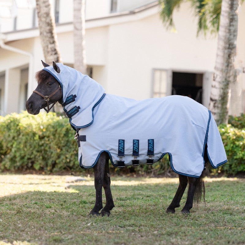 Horseware - Amigo Ripstop Petite Hoody Fly Sheet azure blue/ navy/ electric blue | - Ohlala
