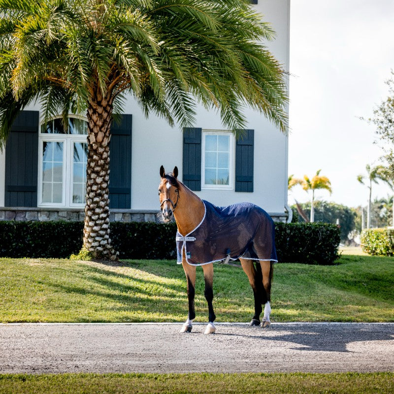 Horseware - Chemise séchante Amigo Net Cooler marine/ titanium grey/ argent | - Ohlala