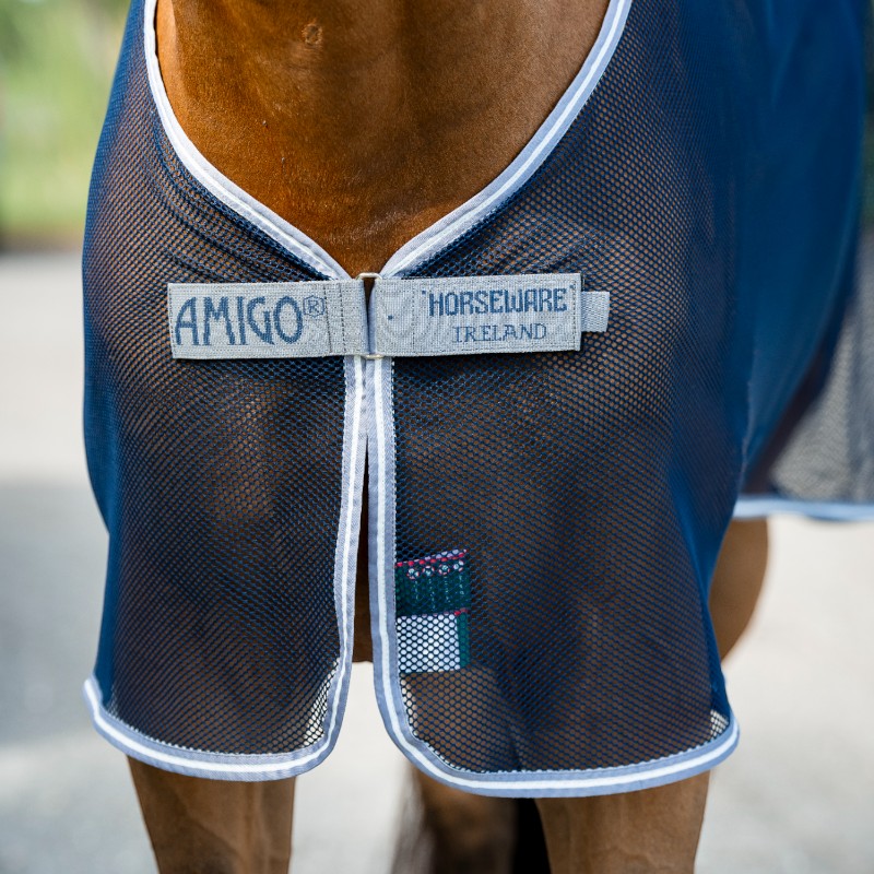Horseware - Manta de secado Amigo Net Cooler marino/ titanium grey/ plata | - Ohlala