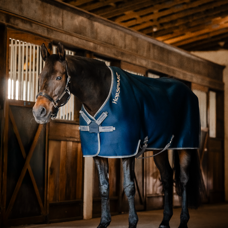 Horseware - Rambo Airmax Cooler Wicking Sheet Navy/ Thunderstorm Grey/ Silver | - Ohlala