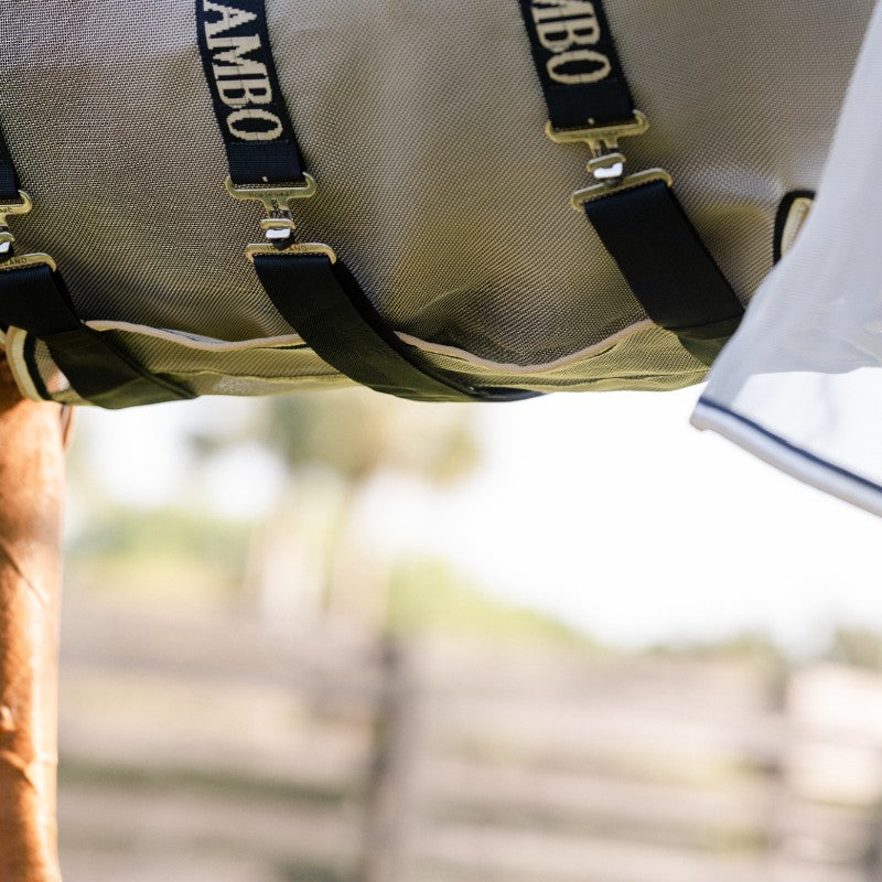 Horseware - Manta anti-moscas Rambo Protector Fieldsafe plata/ marino/ blanco/ beige | - Ohlala