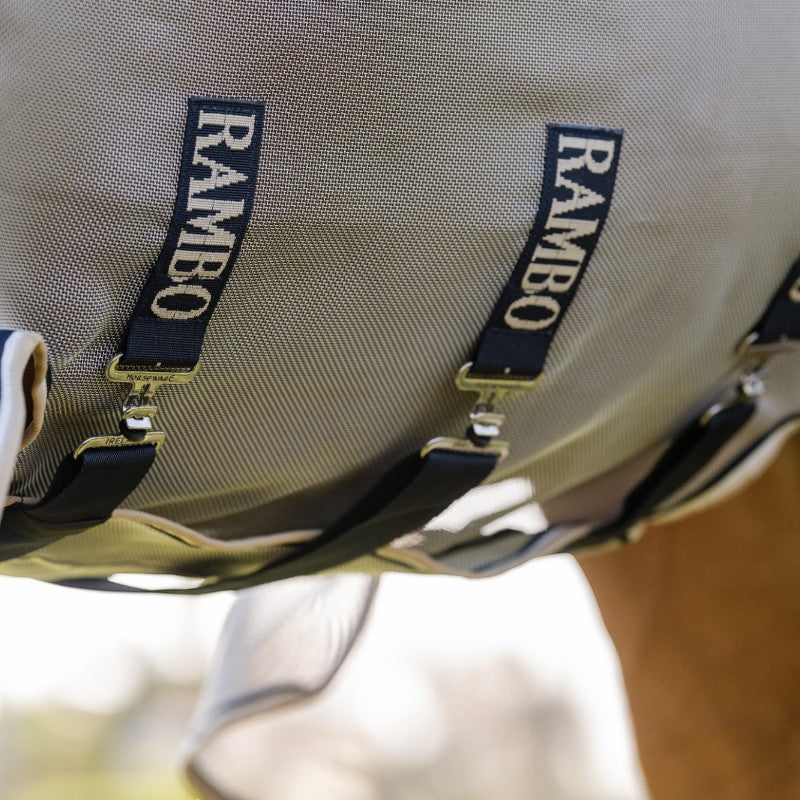 Horseware - Manta anti-moscas Rambo Protector Fieldsafe plata/ marino/ blanco/ beige | - Ohlala