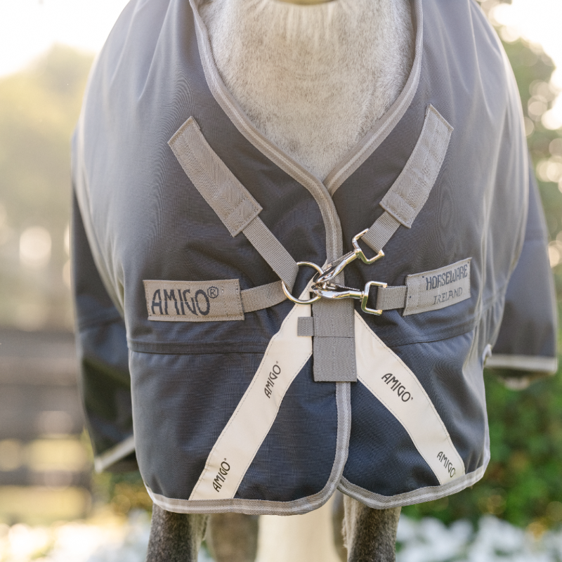Horseware - Amigo Bravo Plus Pony Turnout outdoor rug navy/ titanium grey/ silver 0g | - Ohlala