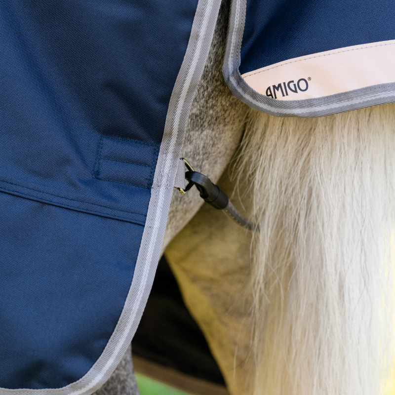 Horseware - Amigo Bravo Plus Pony Turnout outdoor rug navy/ titanium grey/ silver 0g | - Ohlala