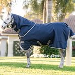 Horseware - Amigo Bravo Plus Pony Turnout Outdoor Rug navy/ titanium grey/ silver 50g | - Ohlala