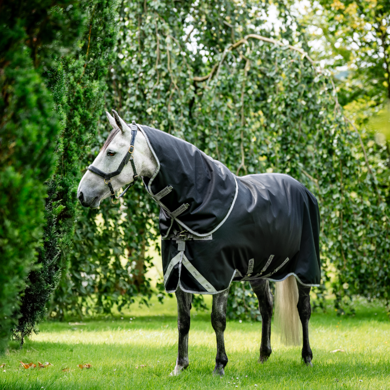 Horseware - Amigo Bravo Plus Turnout Outdoor Blanket black/ titanium grey/ silver 100g | - Ohlala