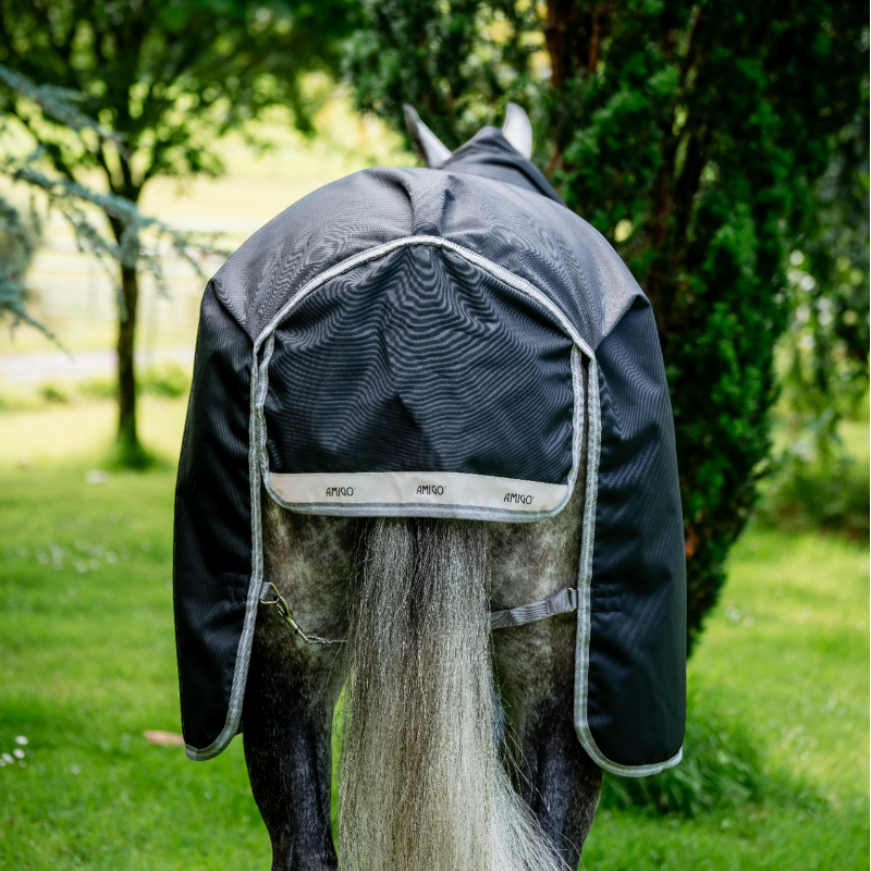 Horseware - Amigo Bravo Plus Turnout Rug black/ titanium grey/ silver 100g | - Ohlala