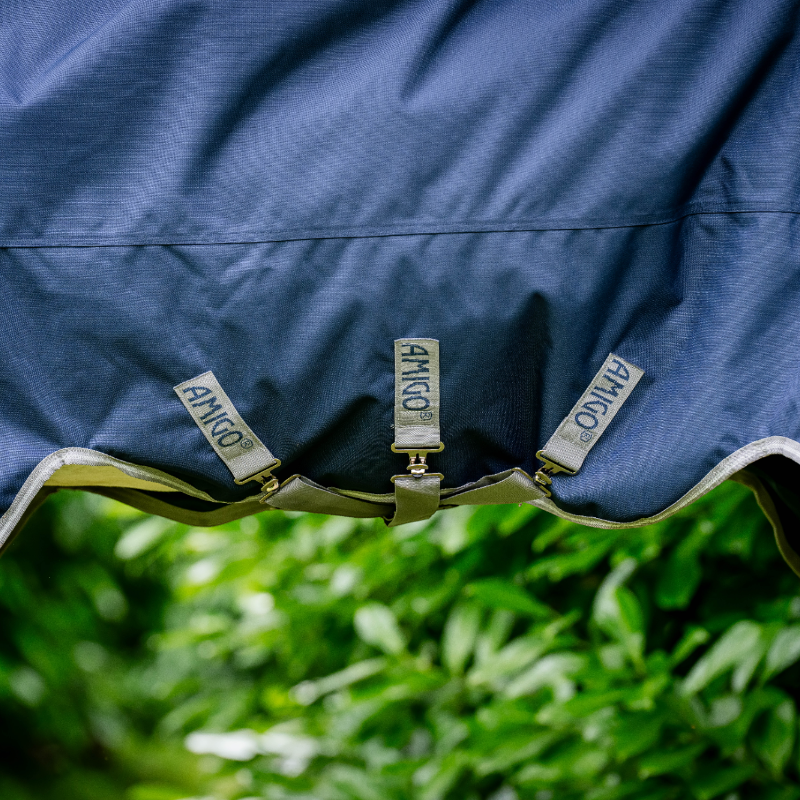 Horseware - Amigo Bravo XL Turnout Outdoor Blanket Navy/ Titanium Grey/ Silver 150g | - Ohlala