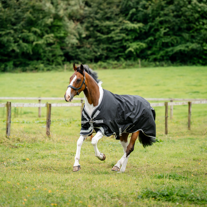 Horseware - Außendecke Amigo Bravo XL Turnout schwarz/ titanium grey/ silber 50g | - Ohlala