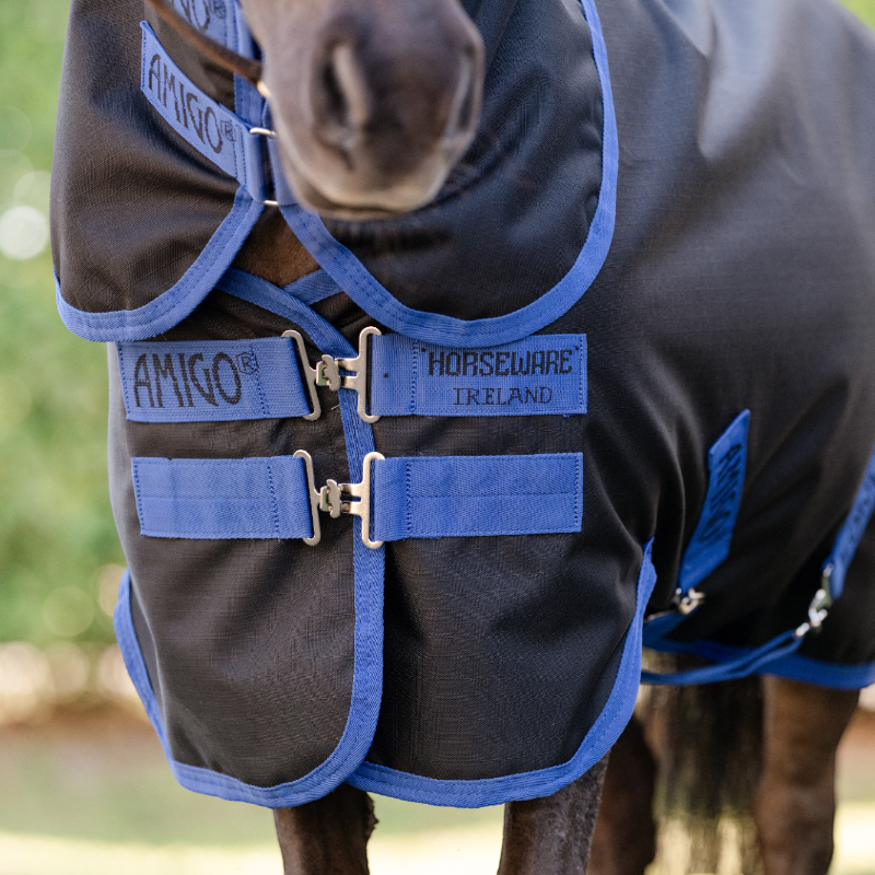 Horseware - Amigo Ripstop Plus Petite Turnout Rug black/ classic blue 0g | - Ohlala