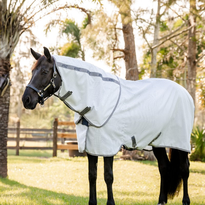 Horseware - Amigo Summer Plus Outdoor Rug marine check/titanium grey/silver | - Ohlala