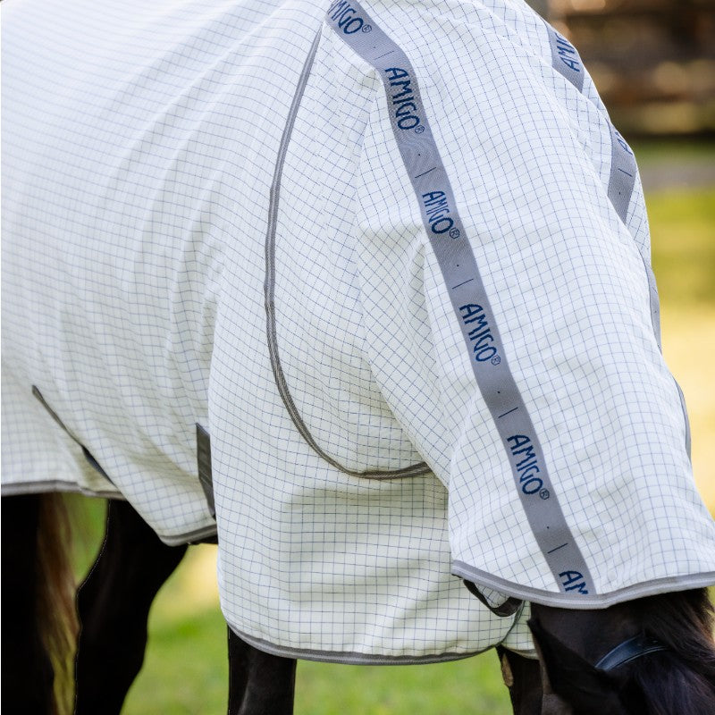 Horseware - Amigo Summer Plus Outdoor Rug marine check/titanium grey/silver | - Ohlala