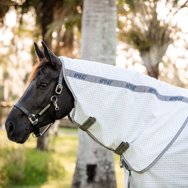 Horseware - Amigo Summer Plus Outdoor Rug marine check/titanium grey/silver | - Ohlala