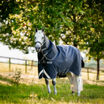 Horseware - Außendecke Rambo Plus Turnout marine/ thunderstorm grey/ silber 100g | - Ohlala