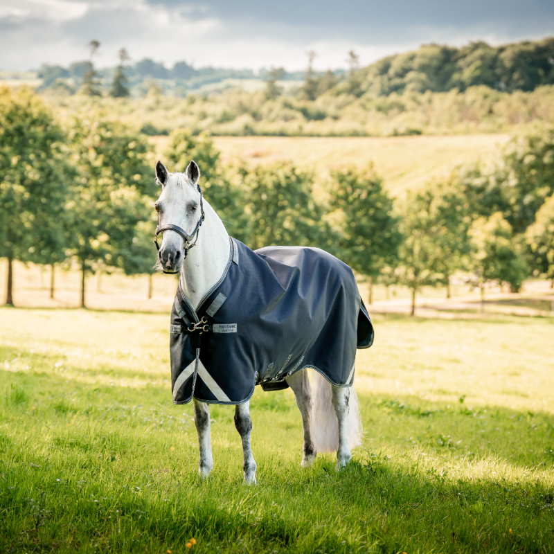 Horseware - Rambo Turnout VL Outdoor Blanket navy/ thunderstorm grey/ silver 250g | - Ohlala