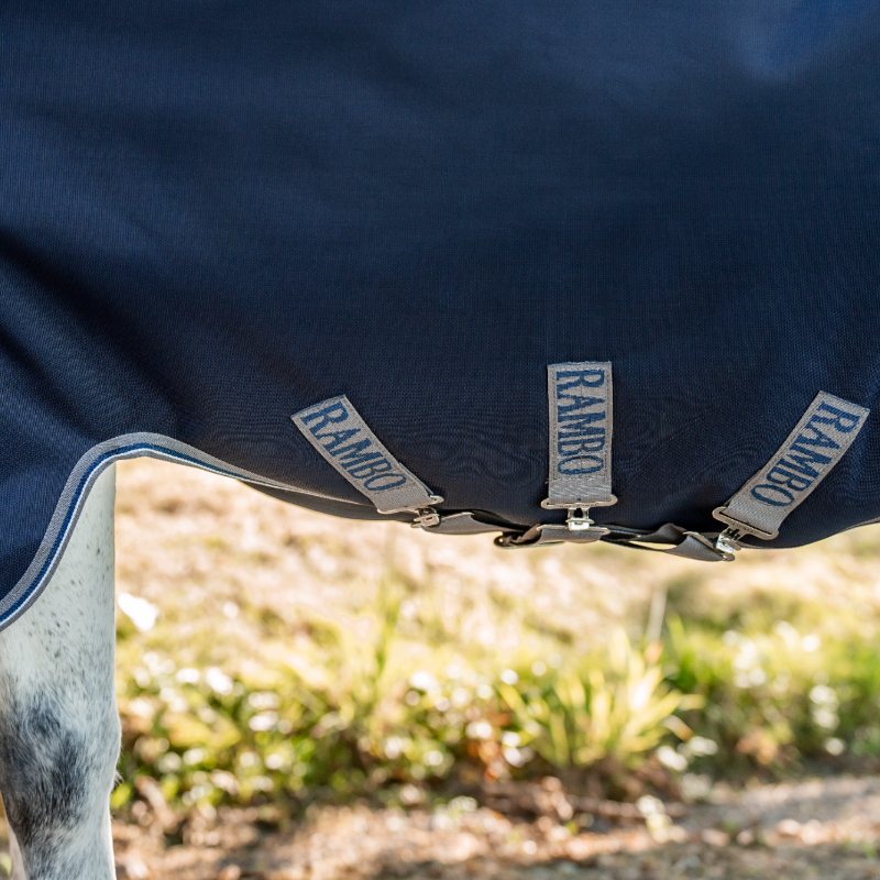 Horseware - Rambo Turnout VL Outdoor Blanket navy/ thunderstorm grey/ silver 250g | - Ohlala