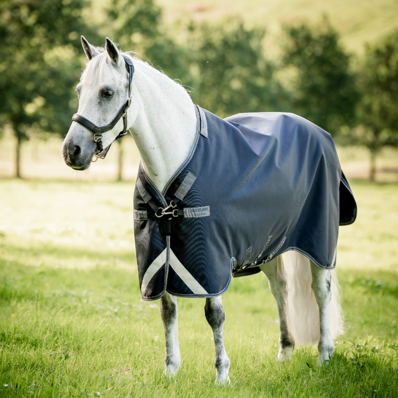 Horseware - Rambo Turnout Outdoor Rug navy/ thunderstorm grey/ silver 0g | - Ohlala