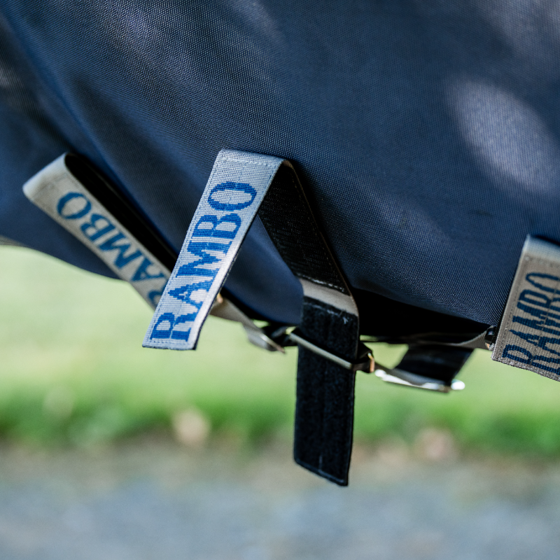 Horseware - Rambo Turnout Outdoor Blanket navy/ thunderstorm grey/ silver 100g | - Ohlala