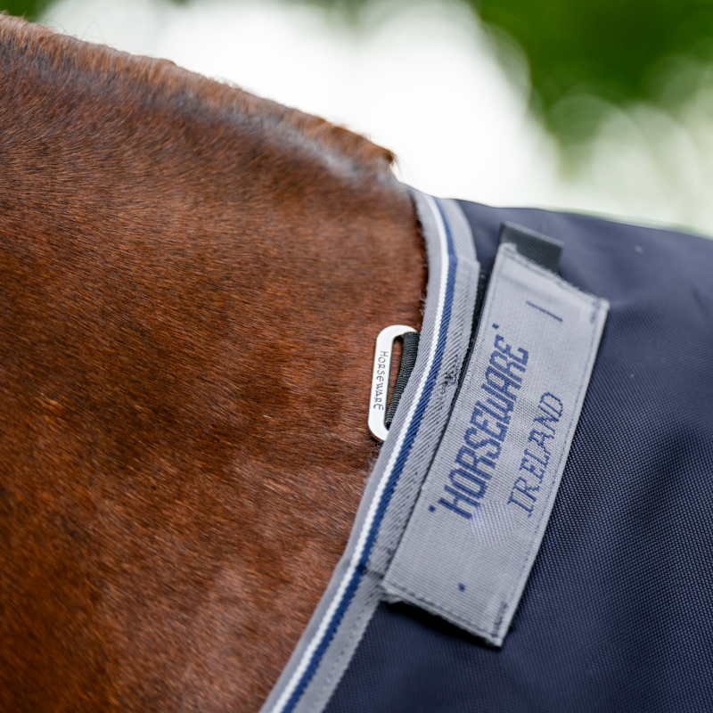 Horseware - Rambo Turnout Outdoor Blanket navy/ thunderstorm grey/ silver 100g | - Ohlala