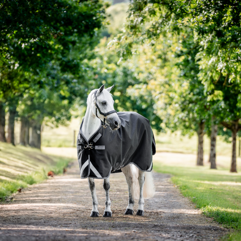 Horseware - Rambo Turnout outdoor rug black/ thunderstorm grey/ silver 0g | - Ohlala
