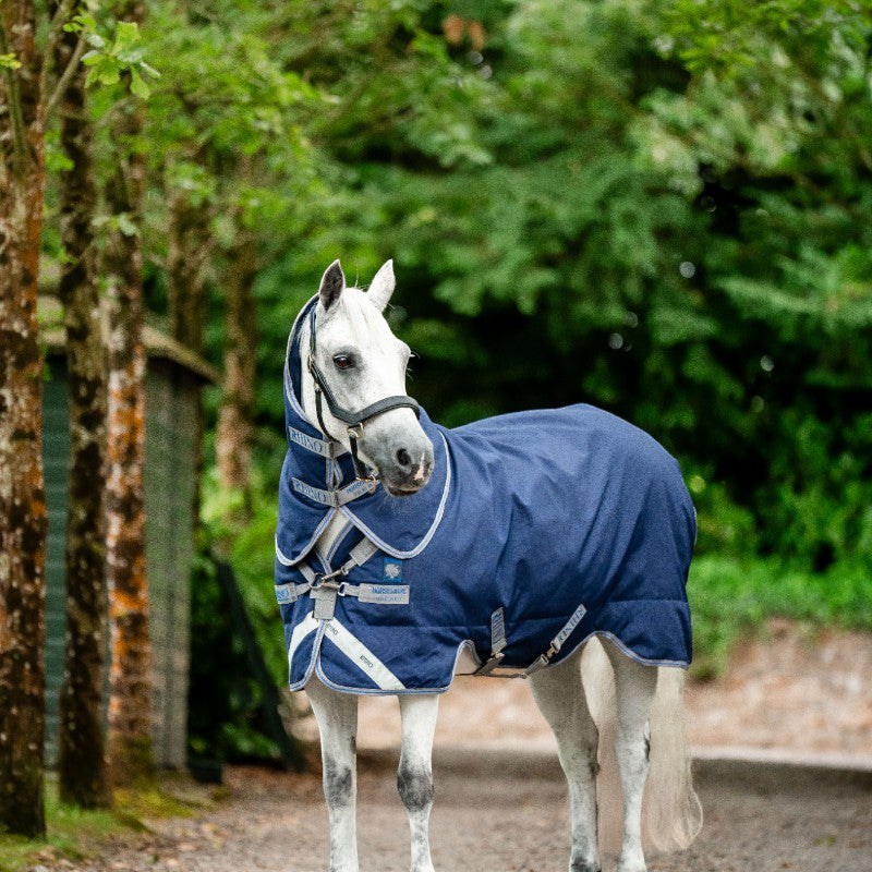 Horseware - Rhino Plus Pony Turnout Outdoor Rug navy/titanium grey/classic blue 100g | - Ohlala