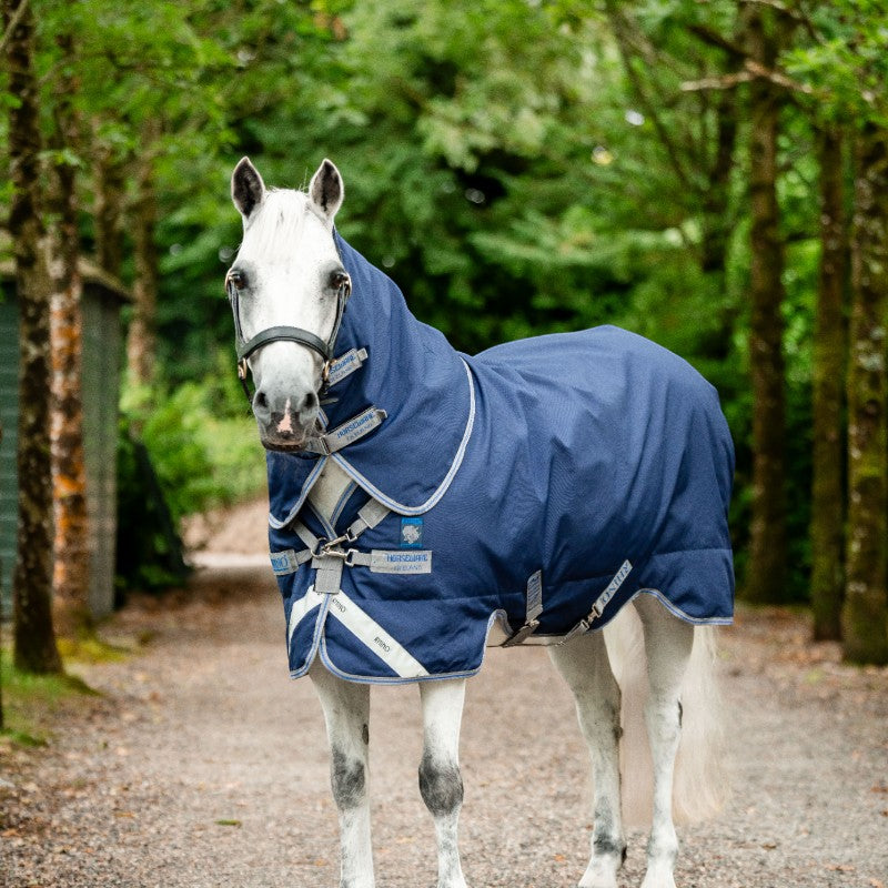 Horseware - Rhino Plus Pony Turnout Outdoor Rug navy/titanium grey/classic blue 100g | - Ohlala